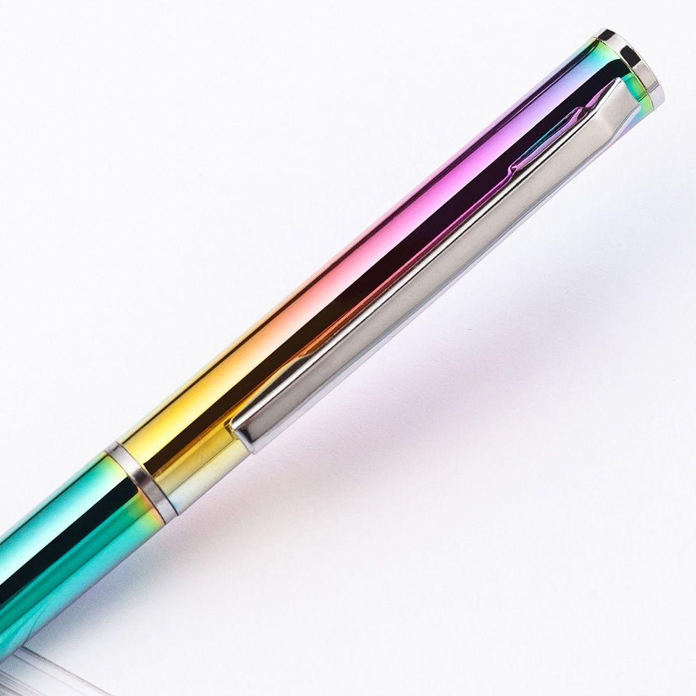 Bolpoin Agustina Rainbow Warna Warni Batang Berputar Bolpen Iklan Logam Stainless Steel