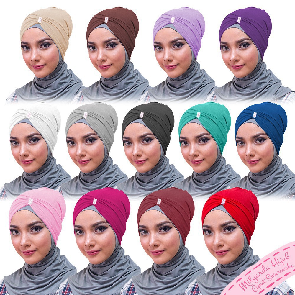 (1KG=30PCS) Iner Ciput Kerut Manik / Ciput Kerut Payet / Ciput Risty Tagor Kaos / Iner Hijab Wanita