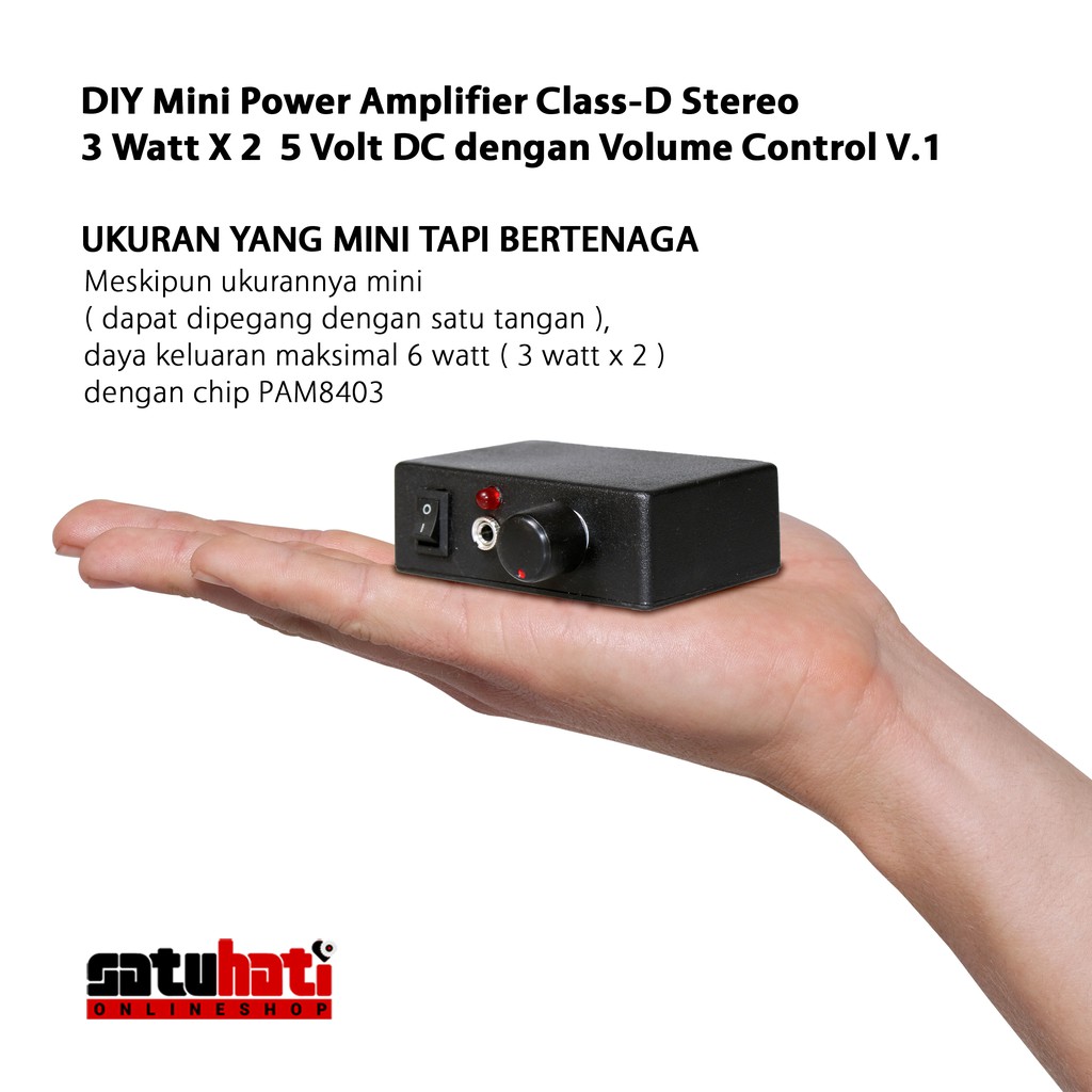 DIY Power Amplifier Mini Class-D Stereo Hi-Fi 3 Watt X 2  5 Volt DC V.1