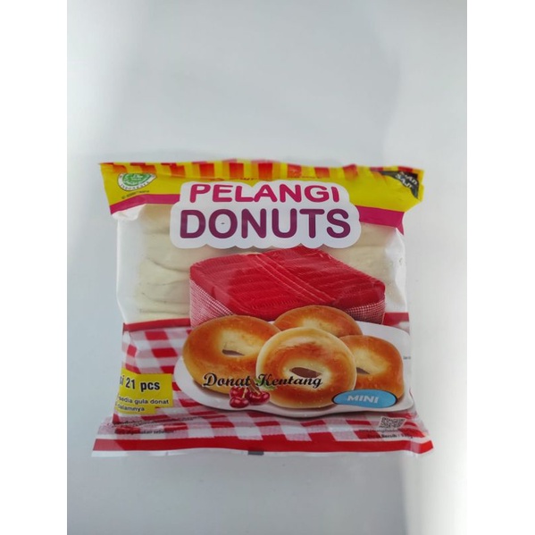 

donat pelangi besar dan kecil