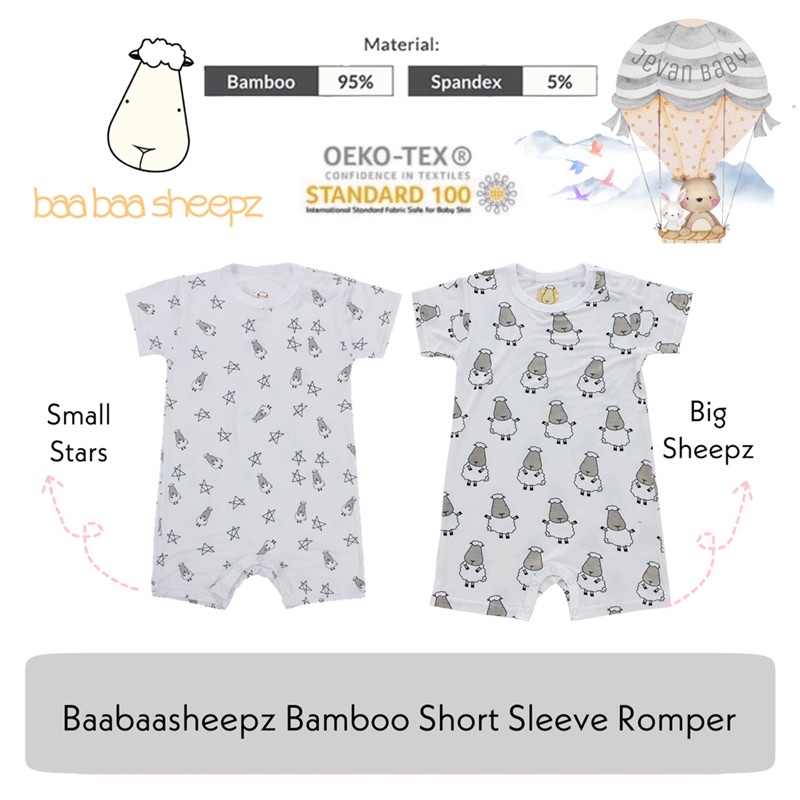 Baabaasheepz Bamboo Short Sleeve Romper