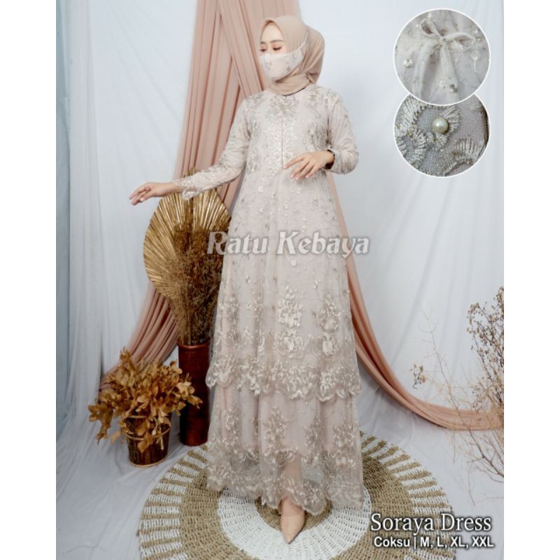 GAMIS TULLE TINGKAT BUSUI / KEBAYA TULLE / BAJU PESTA MODERN / GAMIS BUSUI/GAMIS KONDANGAN/GAMIS TERBARU/GAMIS TULLE/GAMIS TULLE TINGKAT /GAMIS