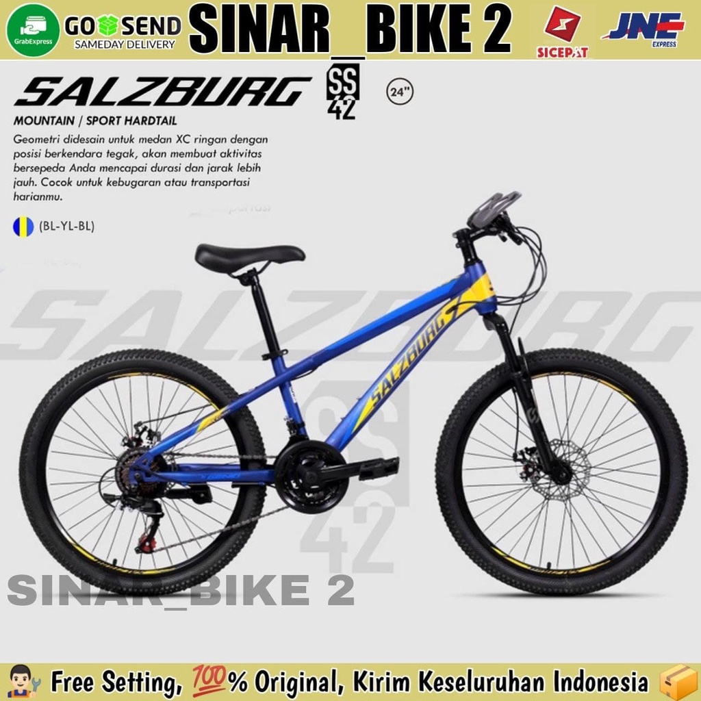 Seopeda Gunung MTB GENIO SALZBURG SS 42 Ukuran 24,26 &amp; 27,5 Inch 24 Speed