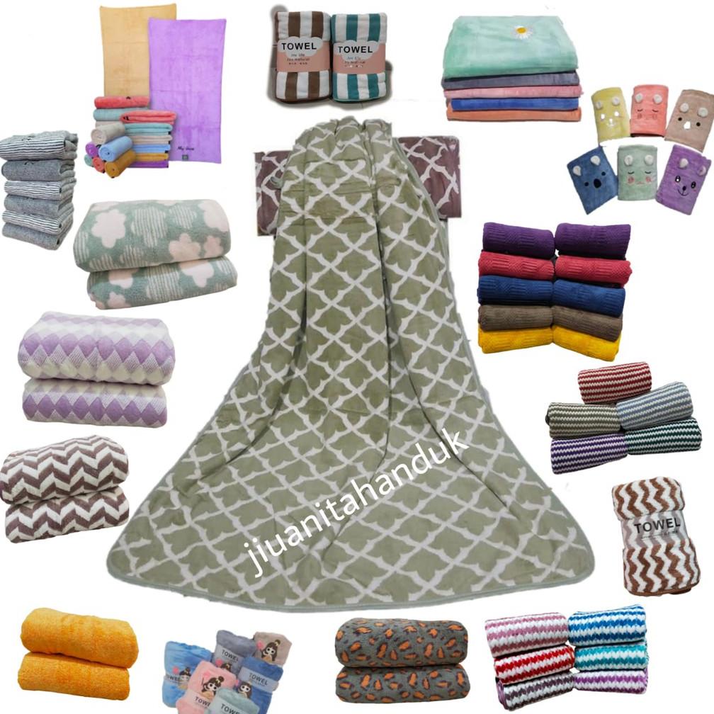 JH HANDUK MANDI DEWASA JOY LIFE / HANDUK MICROFIBER JUMBO 70X140 CM (TOWEL JOY / SARANG LEBAH) TEBAL