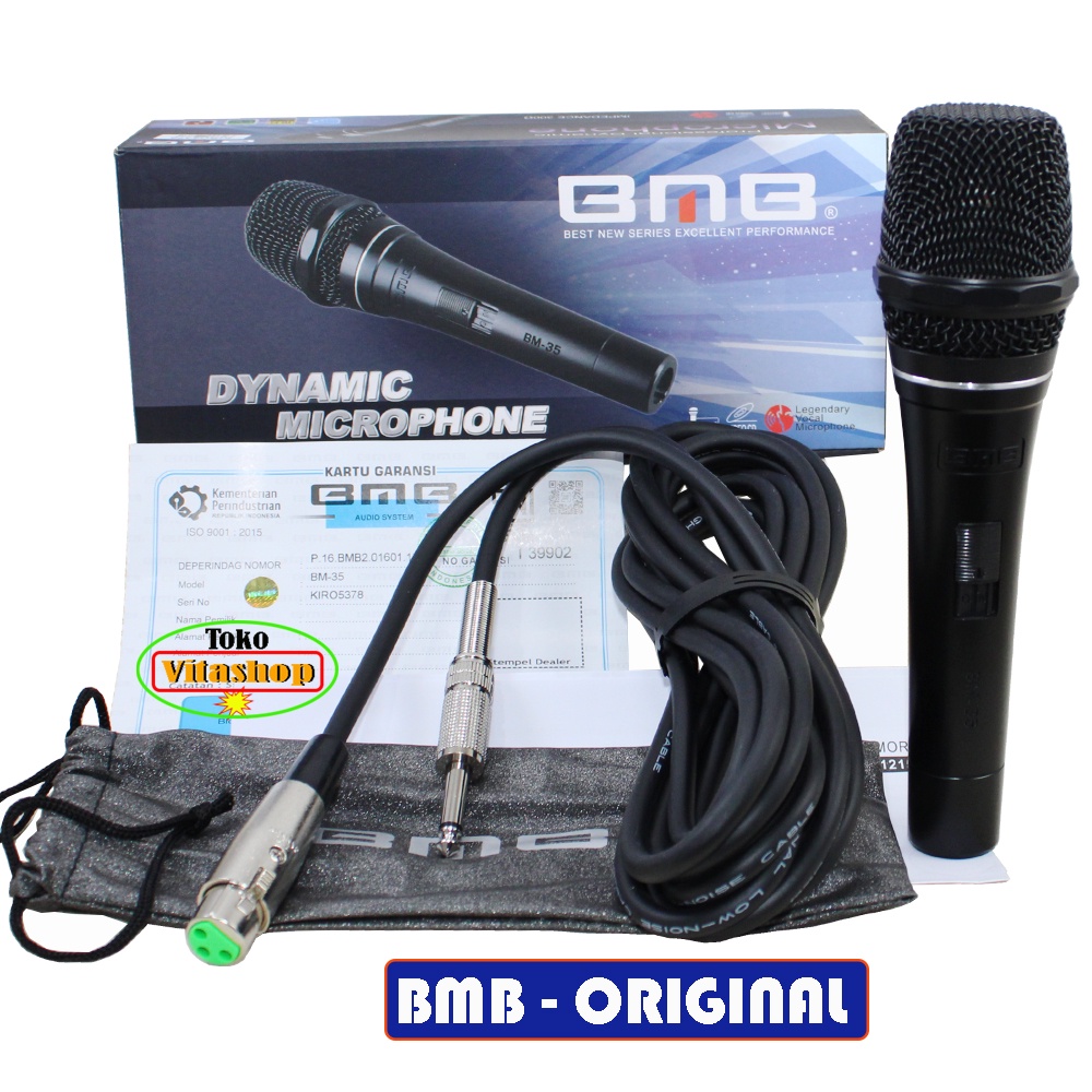 Mic BMB BM-35 Microphone Kabel Original / Mikrofon Karaoke Mik Asli Suara Jernih