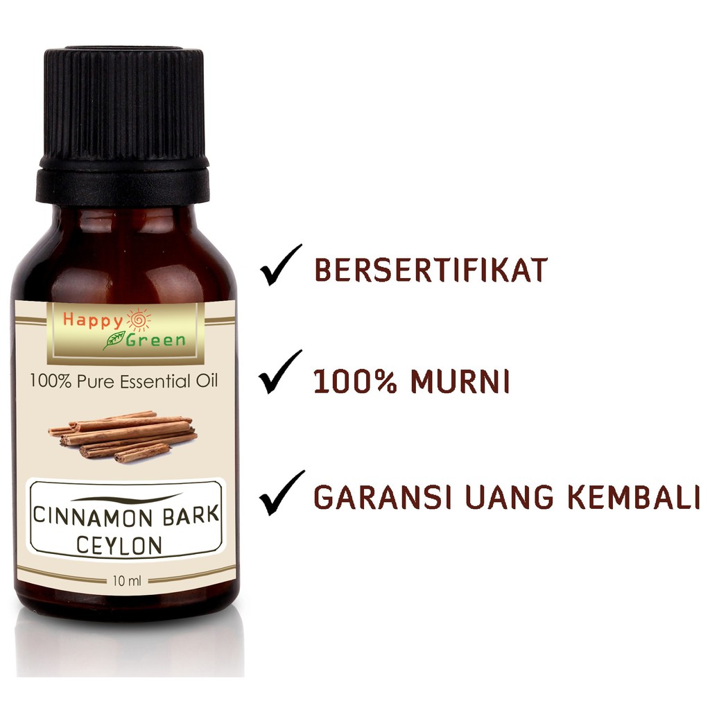 Happy Green ORGANIC Cinnamon Bark Ceylon Essential Oil - Minyak Essensial Kayu Manis Sri Lanka