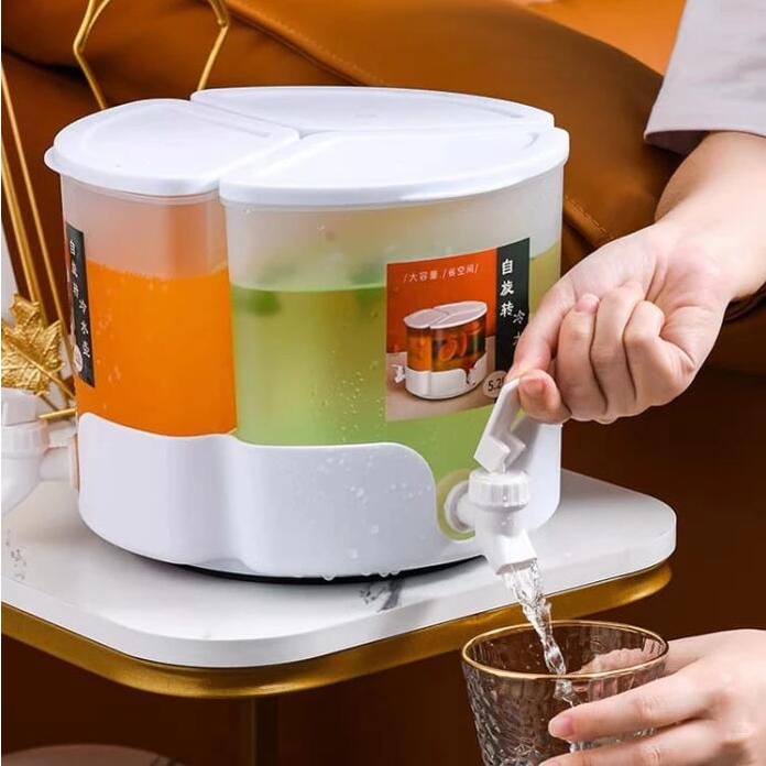 Dispenser minuman kulkas Dispenser Portable 5.2L bisa berputar 360°