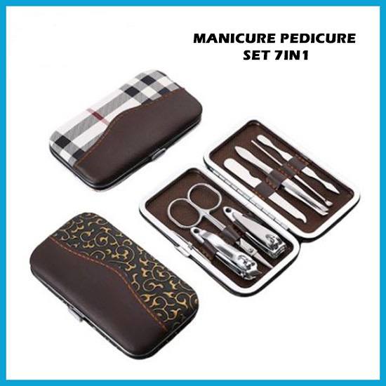 Manicure Pedicure Set 7IN1 dan 4IN1 Dompet Paket Pembersih Kuku Pinset Gunting Lancip Korek telinga Kuping