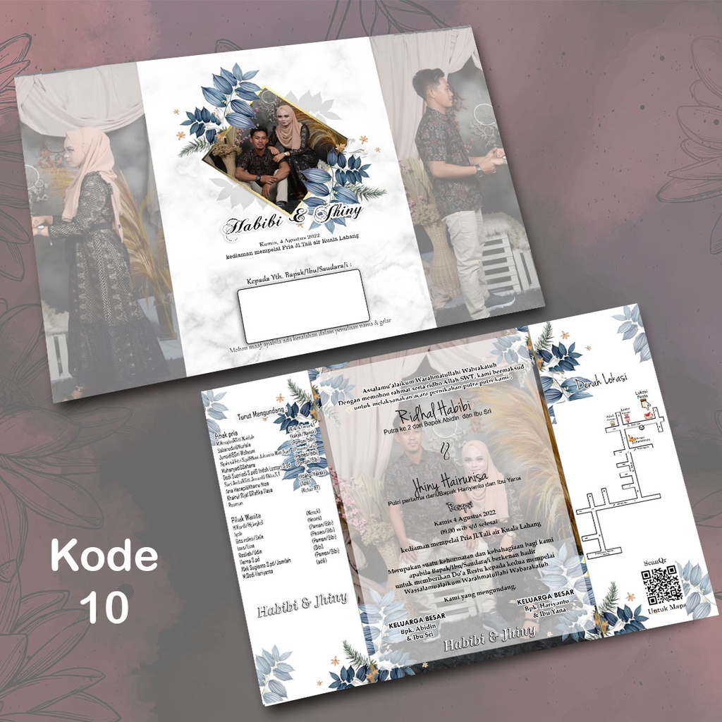 Undangan Lipat 3 Premium pake foto