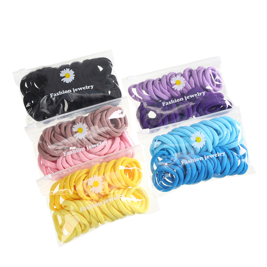 50pcs Korean Solid Color Elastic Hair Tie Fashion Hair Rope Rubber Hair Ring Girl Hair Accessories