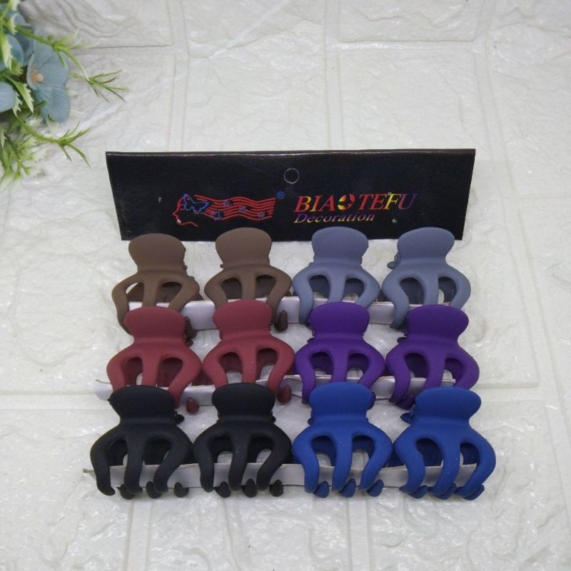 12 BIJI JEDAI JEPITAN RAMBUT WANITA WARNA DOFF 3,5 CM