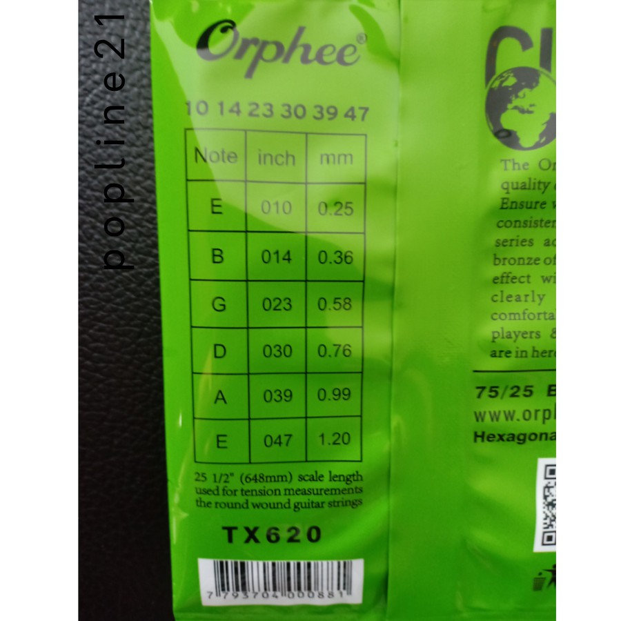 Senar gitar akustik ORPHEE TX620 /Acoustic Guitar Strings Orphee 10-47