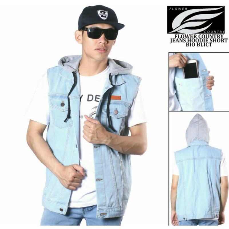 JAKET ROMPI JEANS SANDWASH HOODIE