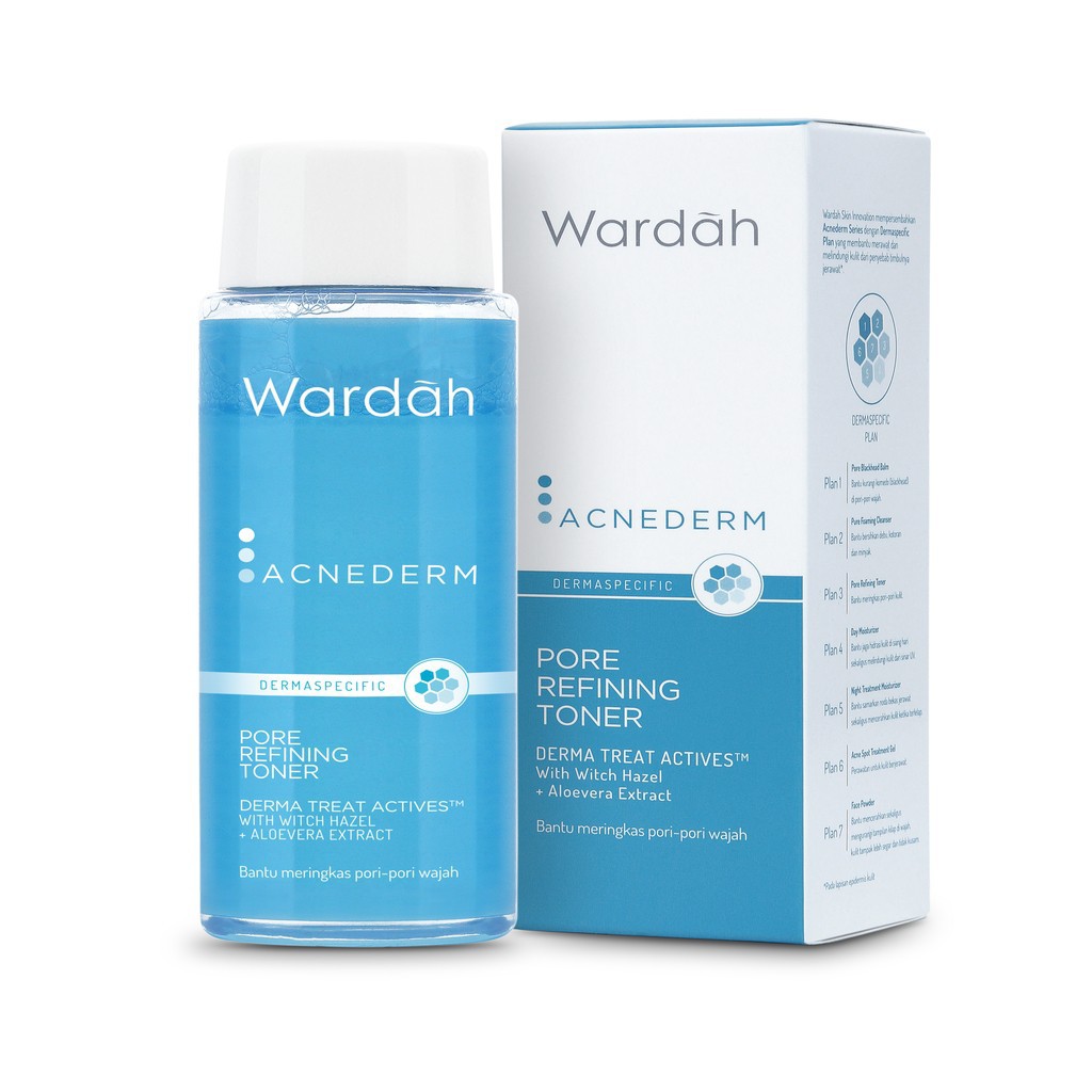 (BPOM) WARDAH ACNEDERM SERIES - PURE TONER/DAY MOISTURE/ NIGHT TREATMENT/FOAMING CLEANSER FACIAL