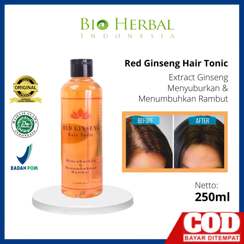 Red Ginseng Hair Tonic Vitamin penumbuh perawatan pemanjang penyubur pelembab pelembut rambut hair care treatment serum vitamin ketombe dan rambut botak dan rontok dan ketombe kering parah cepat pria wanita