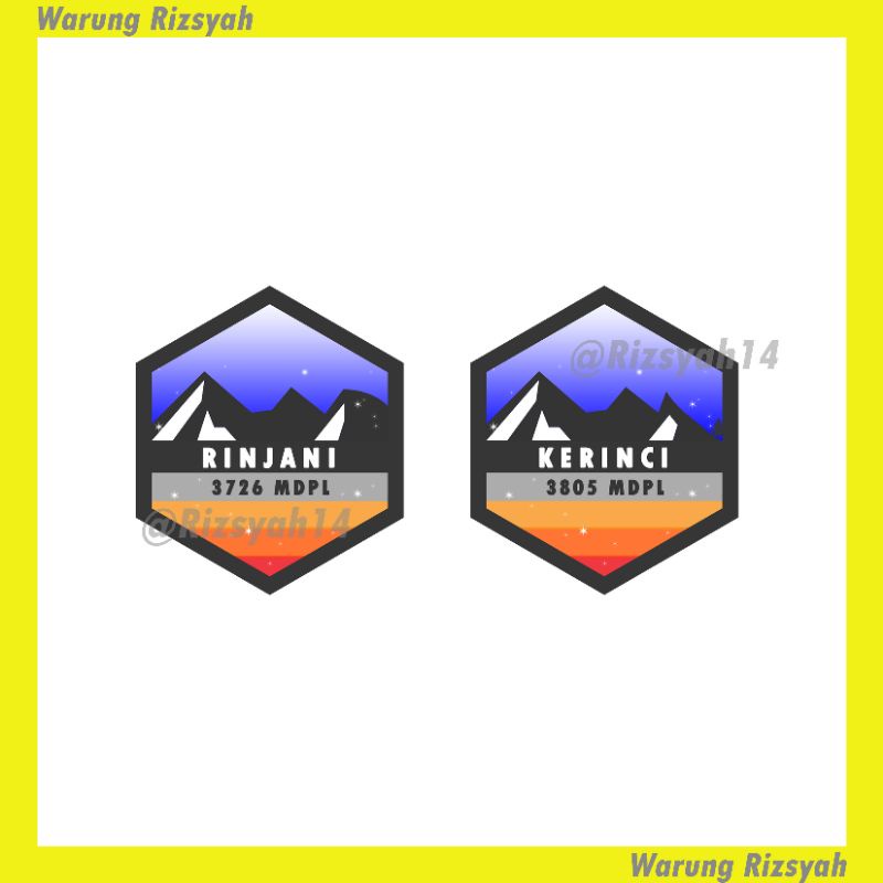 [Edisi] Stiker Gunung Rinjani | Waterproof Outdoor / Bahan Vynil Glossy / Ukuran 5 x 5 cm