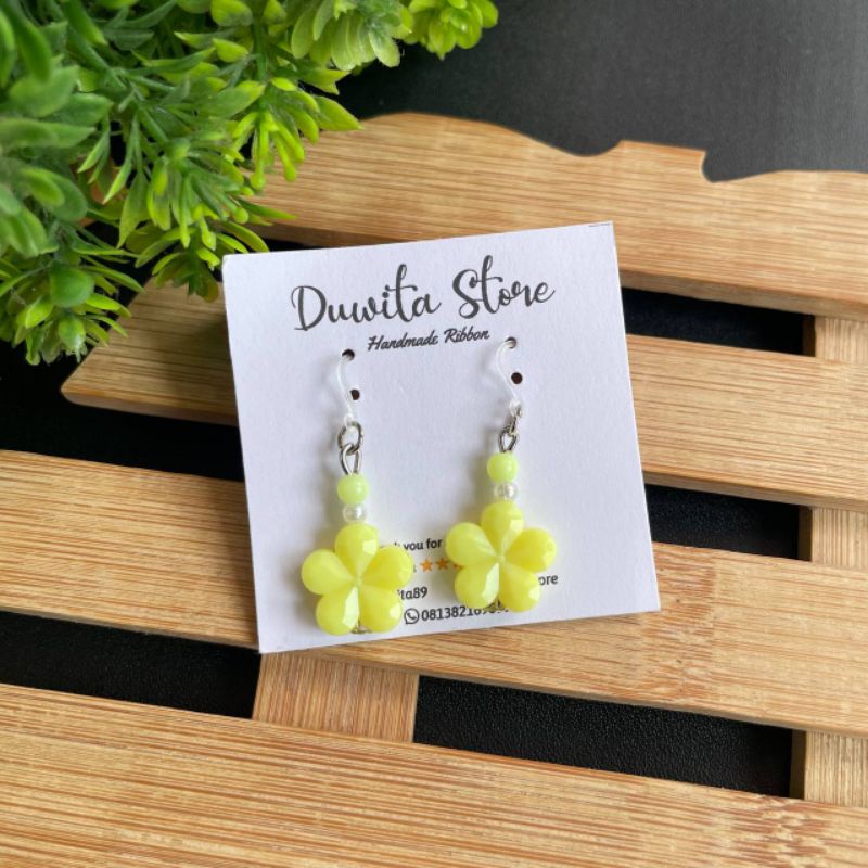 HANDMADE ANTING ANAK/DEWASA KAITAN PLASTIK MOTIF SAKURA PASTEL