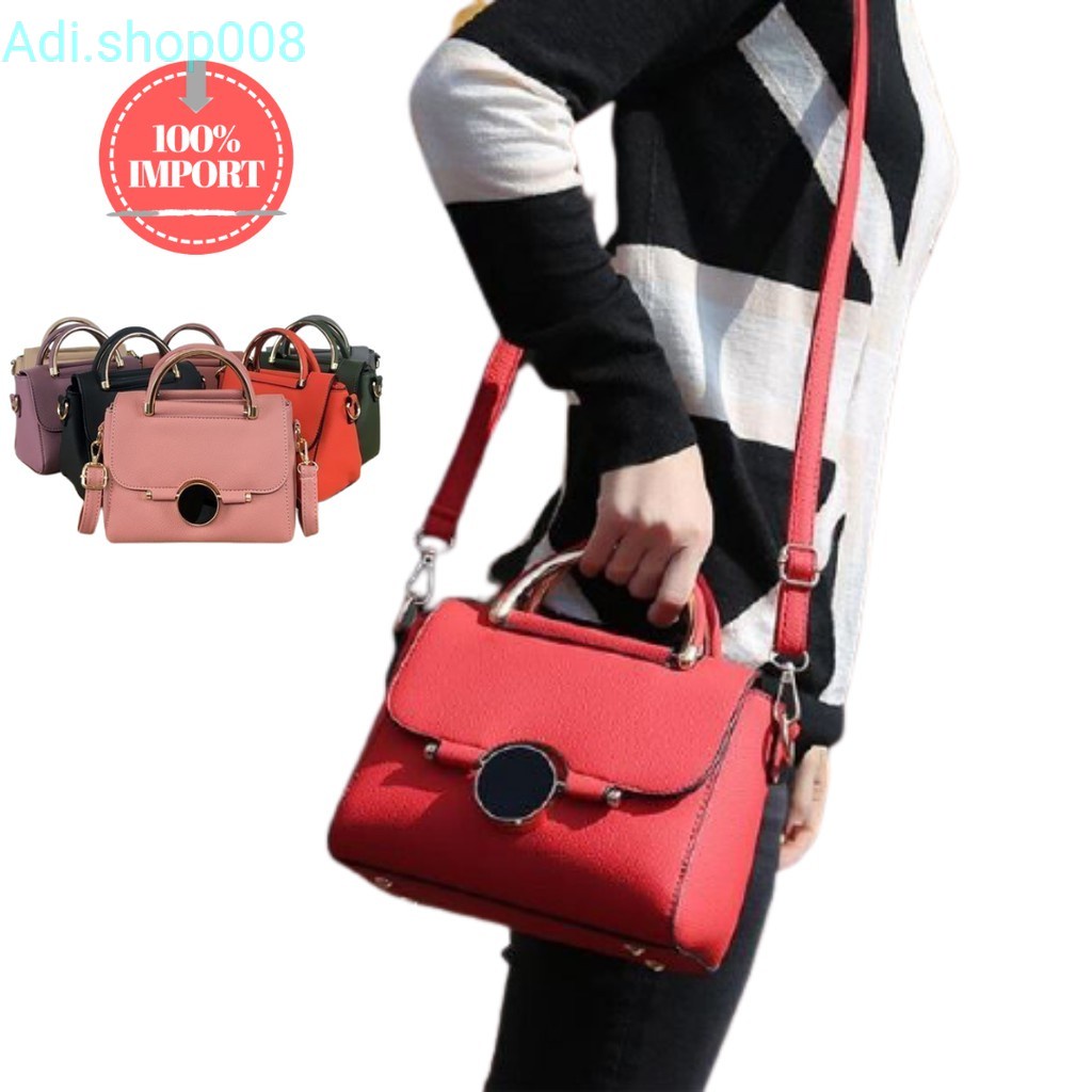 Tas Pesta Selempang Wanita Import Bahan Kulit Sintetis Warna Merah - BTH9085