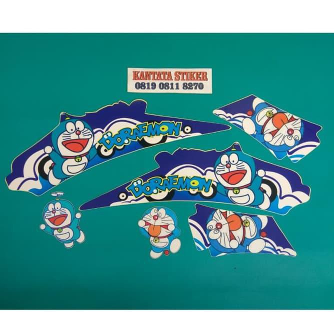 NEW STIKER / STRIPING MOTOR FINO KARBU DORAEMON BIRU , L4....