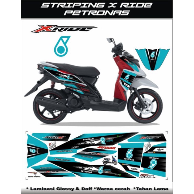 striping variasi x ride old / decal xride / variasi xride / Stiker xride Lama motif petronas