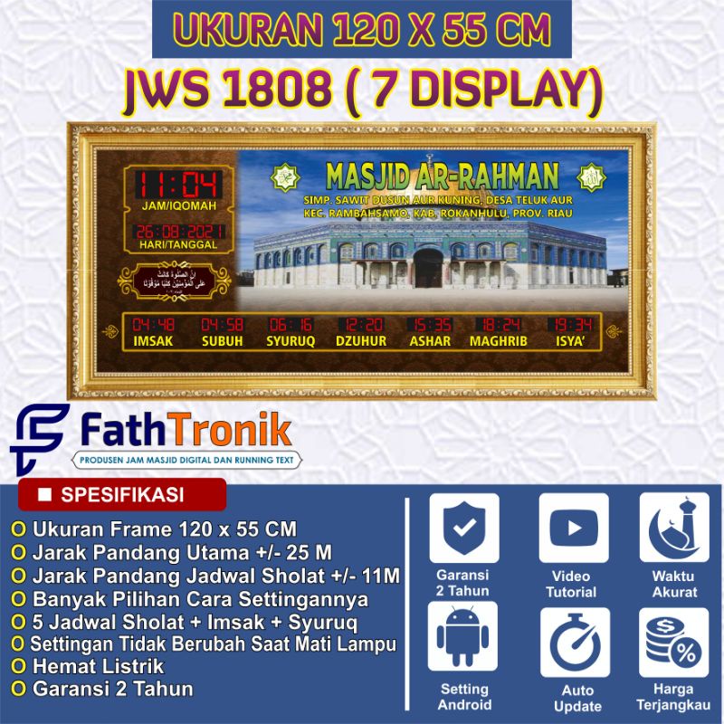 Jam Digital Masjid Bergaransi Jam Masjid Besar Jam Masjid Jadwal Sholat Timer Iqomah