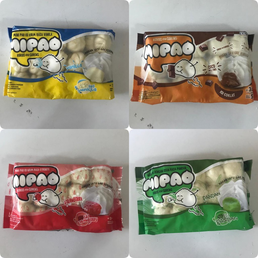 

MIPAO RASA COKLAT, VANILLA, STRAWBERRY, PANDAN isi 30 pcs frozen food bakpao mini pao pelangi food