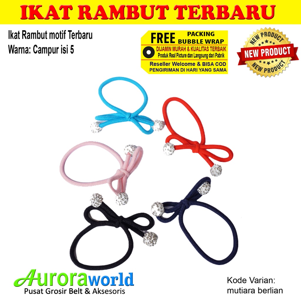 AURORAWORLD 5PCS IKAT RAMBUT KOREA TERBARU KUNCIRAN RAMBUT WANITA BISA COD