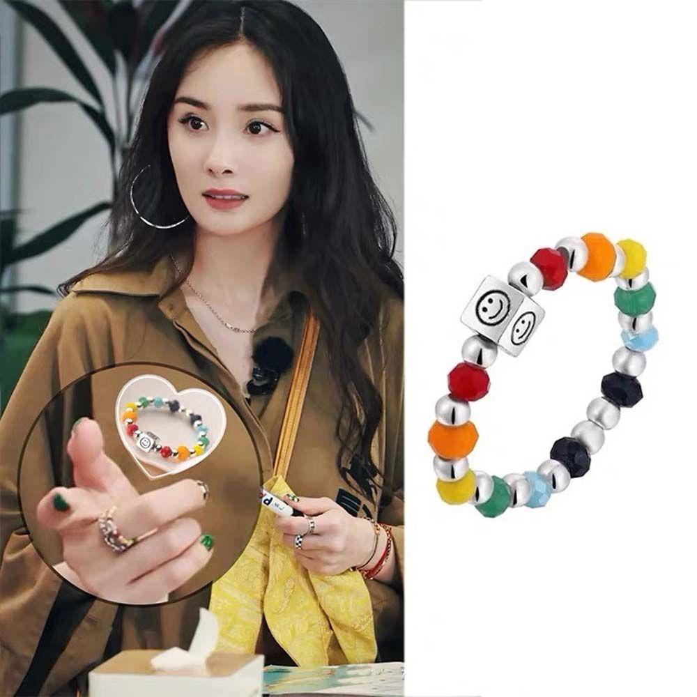 Mxbeauty Smile Cincin Gadis Korea Hadiah Pesta Multicolor Wanita Ring