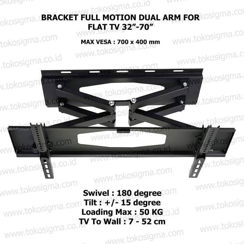 WALL BRACKET FULL MOTION KZ-29 for FLAT TV 32&quot; - 70&quot;