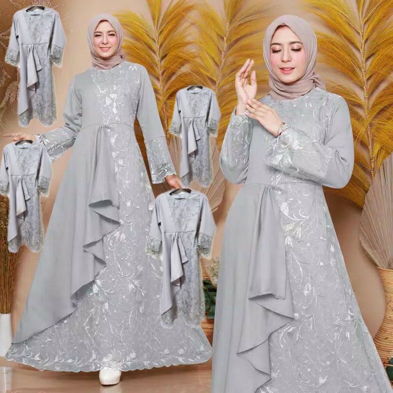 (GAMIS TERBARU 2021)DRESS GAMIS BRUKAT TILE/DRESS KONDANGAN ANAK PEREMPUAN/SIZE XS,S,M,L,XL