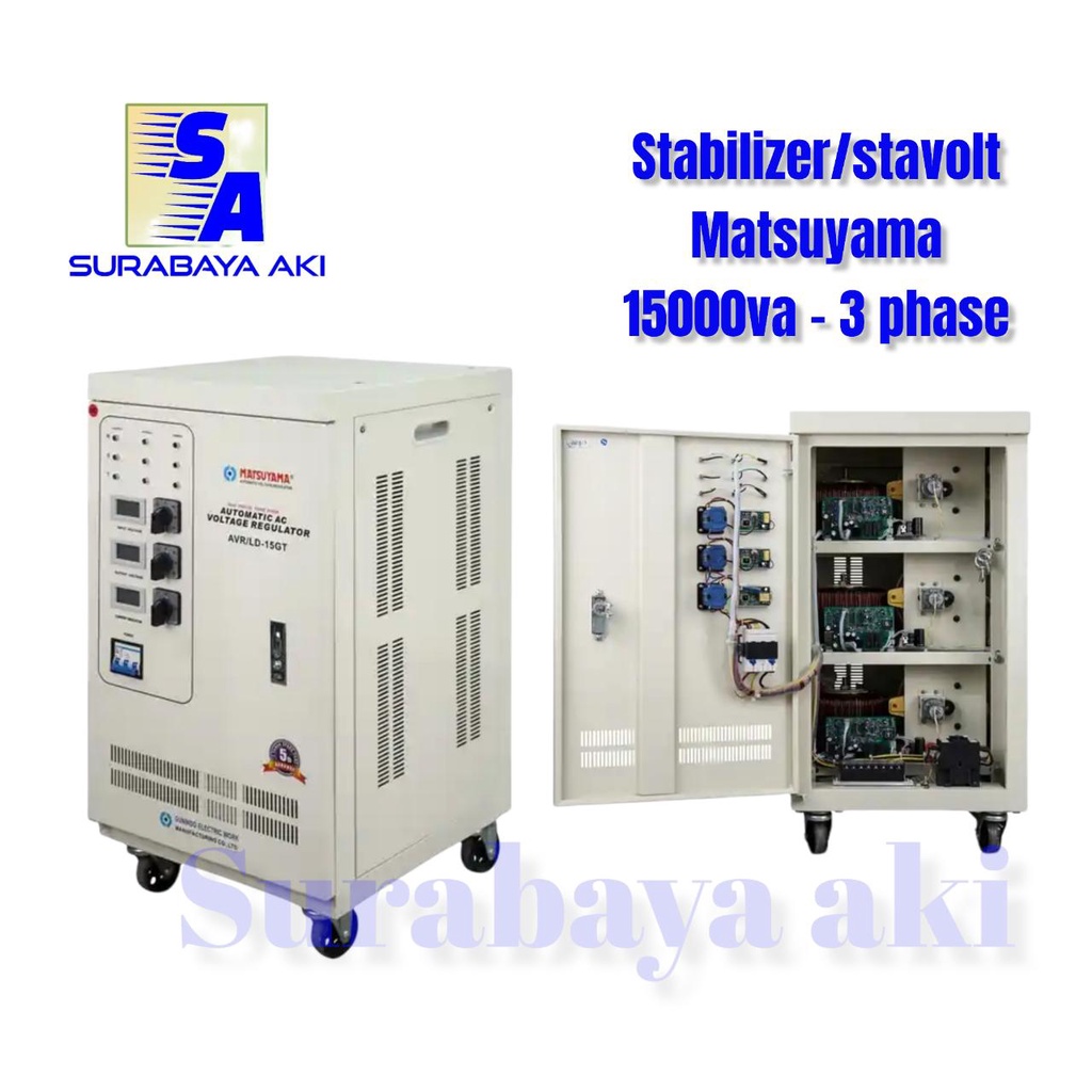 MATSUYAMA Stabilizer AVR - 15GT 15 KVA GT Type LD Original STAVOLT MATSUYAMA 15000VA 3 PHASE MATSUYAMA 15000 VA 3PHASE