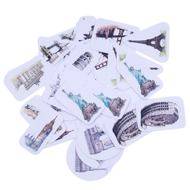 

INDORETAIL | 45 Pcs Indah Dunia Bangunan Label Stiker Dekoratif Scrapbooking Album Diary Sekolah