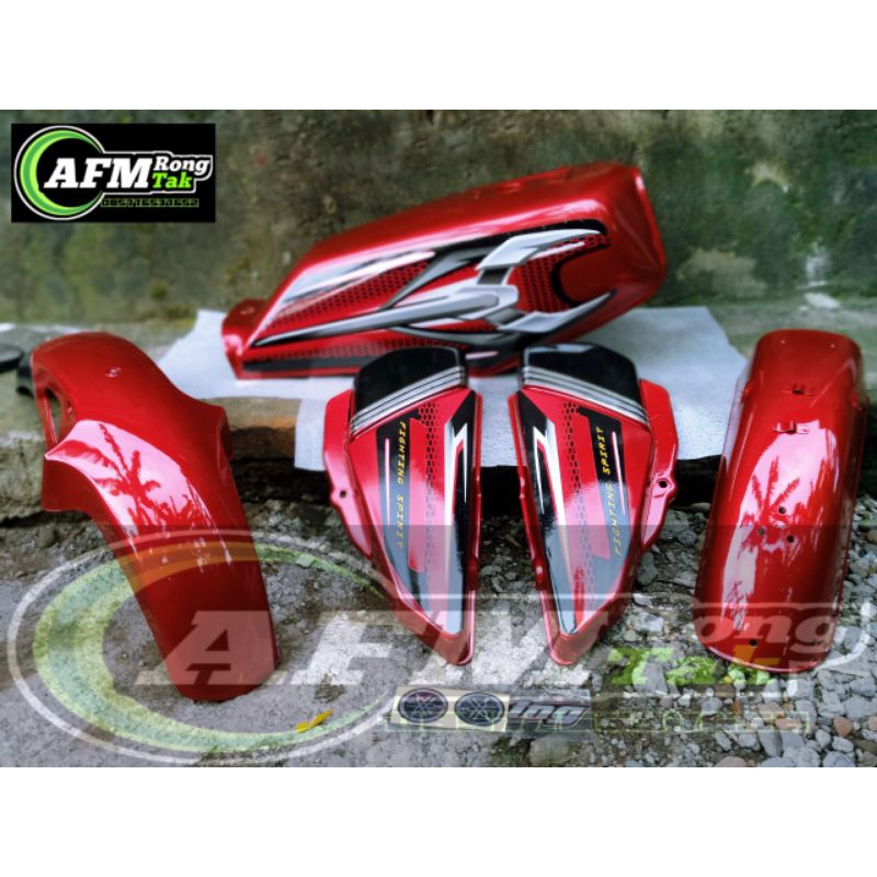 paket body set rx king baju set rx king tahun 2007 warna merah marun tangki rx king bok aki rx king 