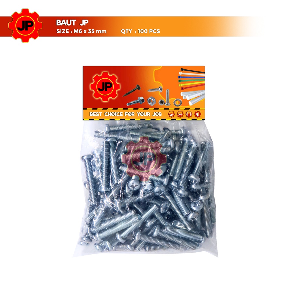 BAUT JP M 6 x 35 MM - SEKRUP SKRUP BAUT JP 6x35 M6 x 35 ISI 100 PCS