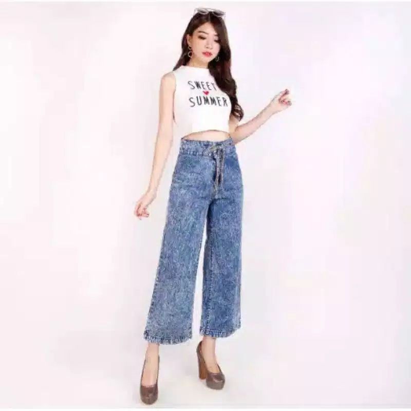 [PROMO BISA COD] Celana jeans kulot cewek cantik Celana jeans kulot senu celana boyfren cewek sakira