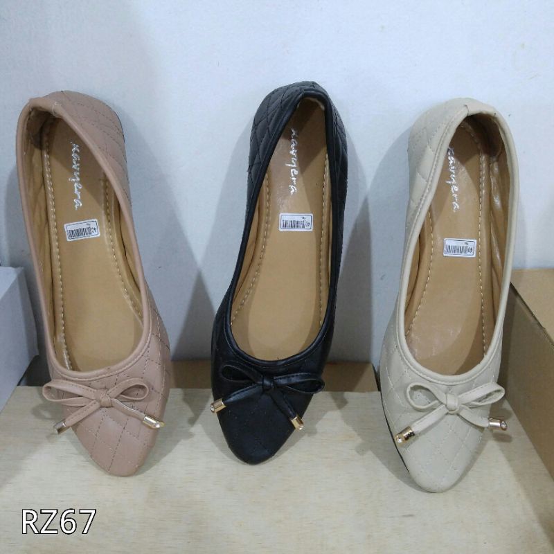 Borneo Sepatu Wanita Slip on Flat Flatshoes Bahan Sintetis Premium RZ67 by Xavyera