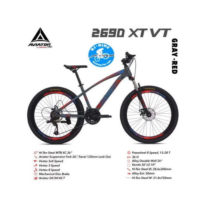 Sepeda Gunung MTB 26 dan 24 Aviator 2690 XT VT