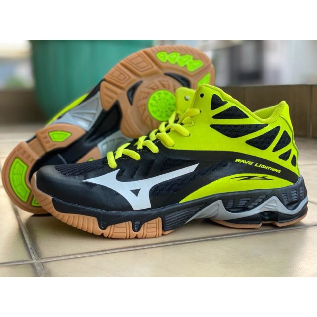 (BAYAR DITEMPAT) ERS SEPATU VOLLEY MIZUNO WLZ 3 MID BLACKGREEN PREMIUM VIETNAM IMPORT OLAHRAGA VOLLY