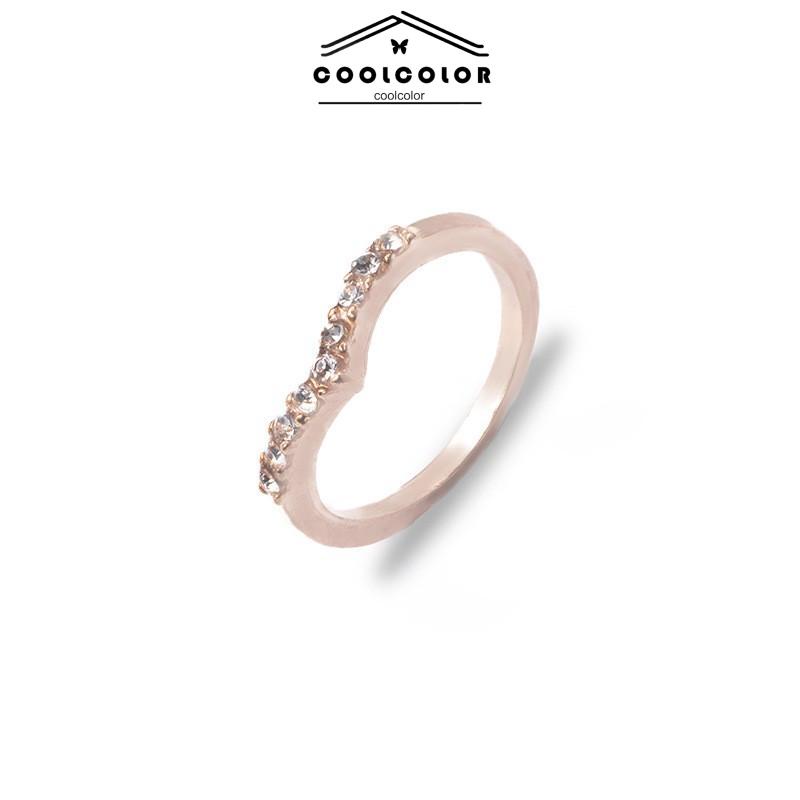 COD❤️Cincin berlian berbentuk hati cincin sederhana penuh berlian cinta cincin ekor korea fashion wanita