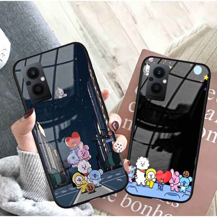 Soft Case Glass Kaca  [K01] OPPO RENO 7z 5G - OPPO RENO 7 5G Terbaru Casing Handphone-Pelindung Handphone