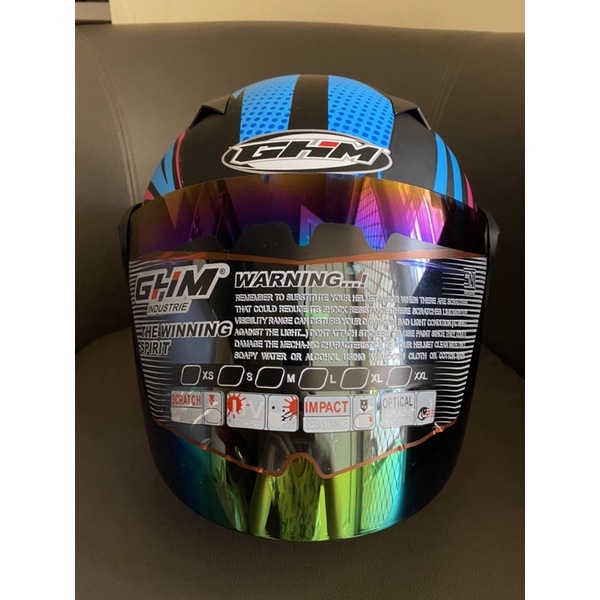 Helm GHM Flash Pink Biru Doff SNI Terlaris