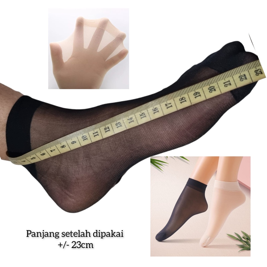 Stocking Pendek Wanita  Semata Kaki Bahan Tipis Seperti Stoking Kaos Kaki Wanita Bahan Tipis Pendek Warna Kulit dan Hitam Kaos Kaki Stocking Pendek Semata Kaki Tipis