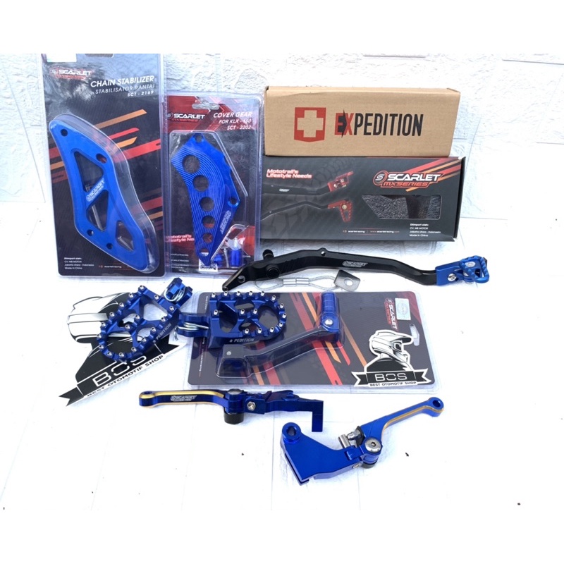 Pedal rem klx 150 dtracker 150 set operan gigi mundur cnc full Scarlet / engkolan gigi  cover gear k
