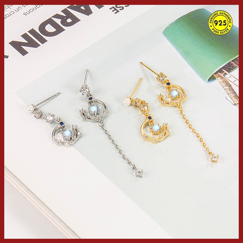 Anting Tusuk Sterling Silver 925 Dengan Batu Zircon Untuk Wanita U1018
