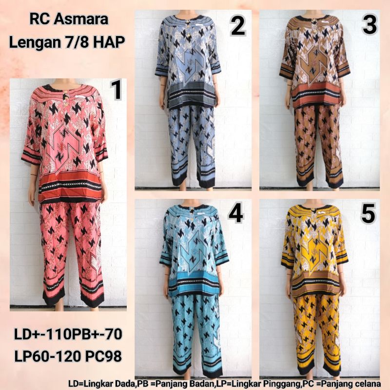 Setelan Piyama RC Asmara Lengan 7/8 HAP Adem Busui Friendly BTPH + PZZL
