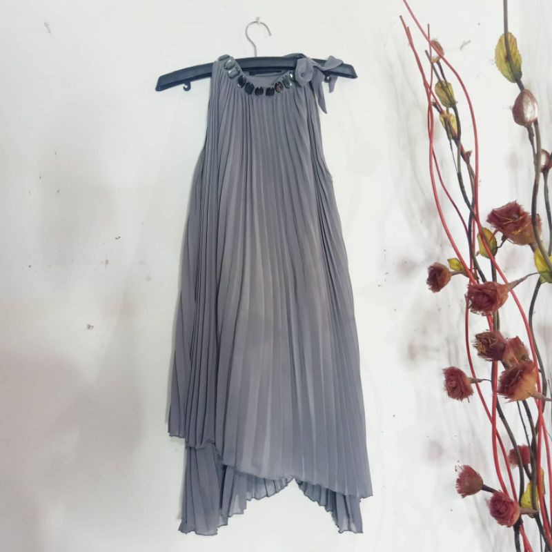 Dress pesta Silver/abu