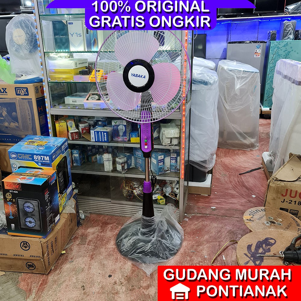 Stand Fan Yasaka 16 16&quot; Inch in inci HIJAU BIRU UNGU pink dadu Kipas angin berdiri murah Plastik