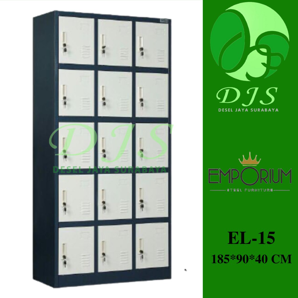 Loker Besi 15 pintu  EL15 - Loker Karyawan - Locker Besi 15 Pintu - Loker Besi Emporium - Loker Kerj