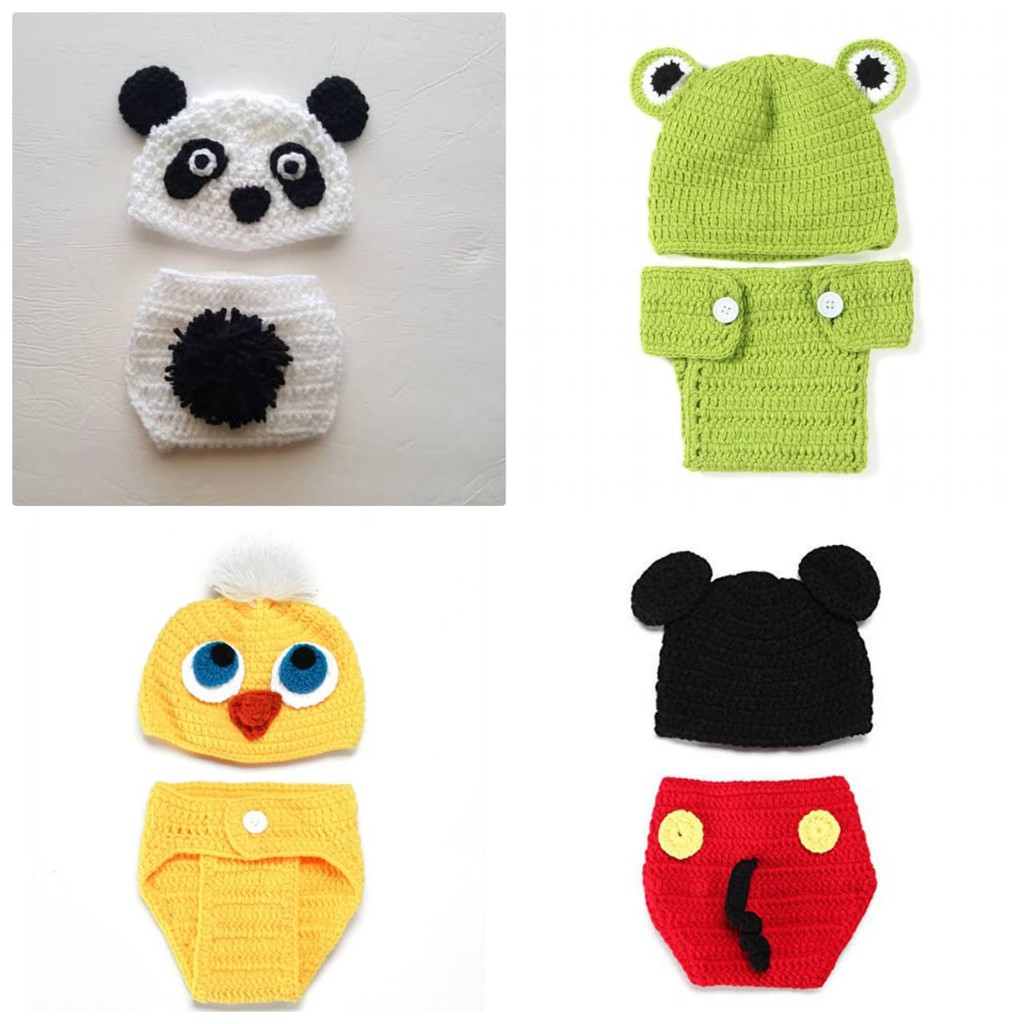 kostum rajut bayi untuk fotografi