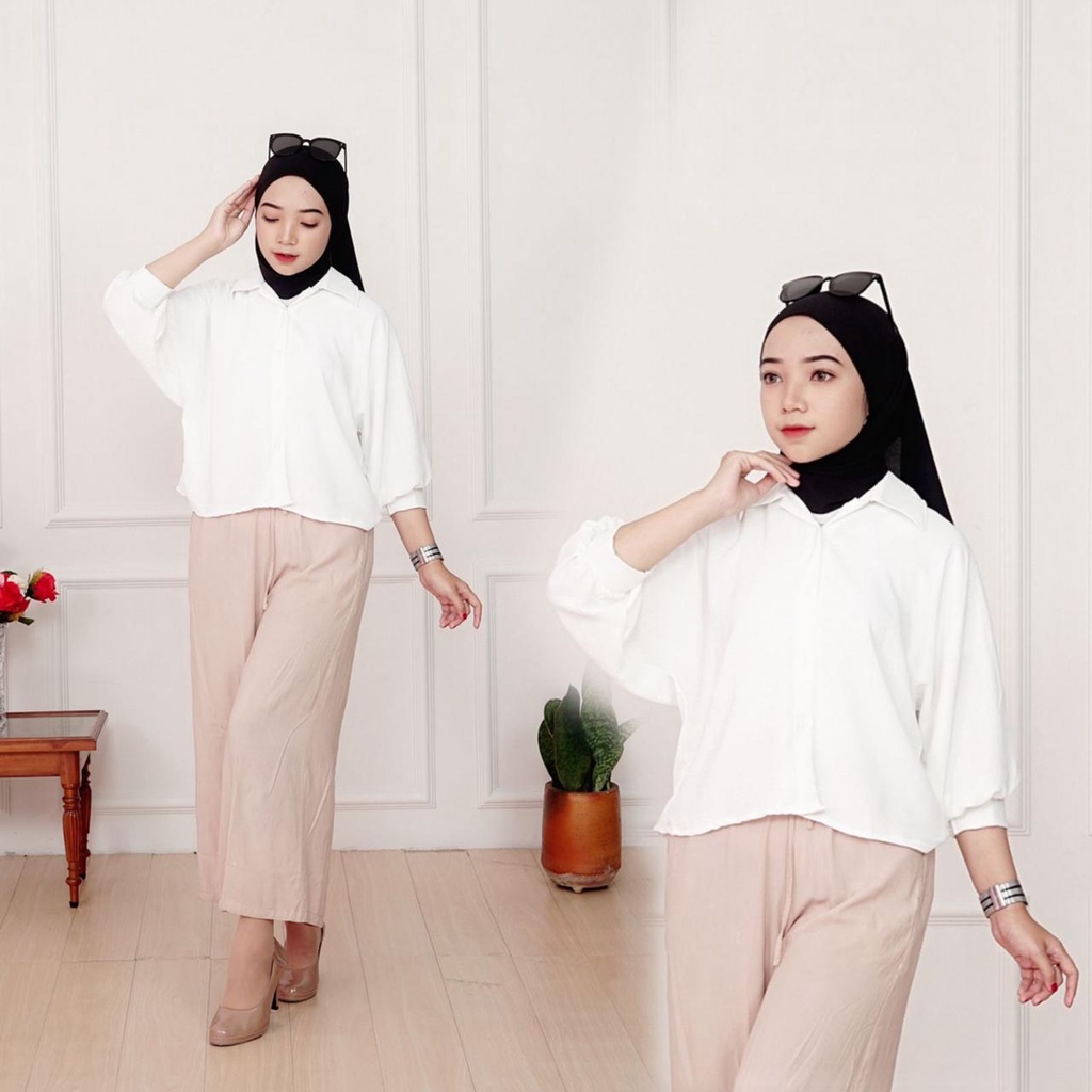 outer casual wanita croptop cringkle premium / Premium Keisya Crop Kemeja Crop Crinkle Premium / Kem